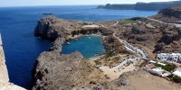 Lindos akropole - zátoka Sv. Pavla